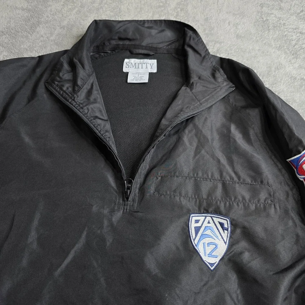 Smitty Jacket Convertible Sleeves Water Repellent Mens Small Black Pac 12 CFO